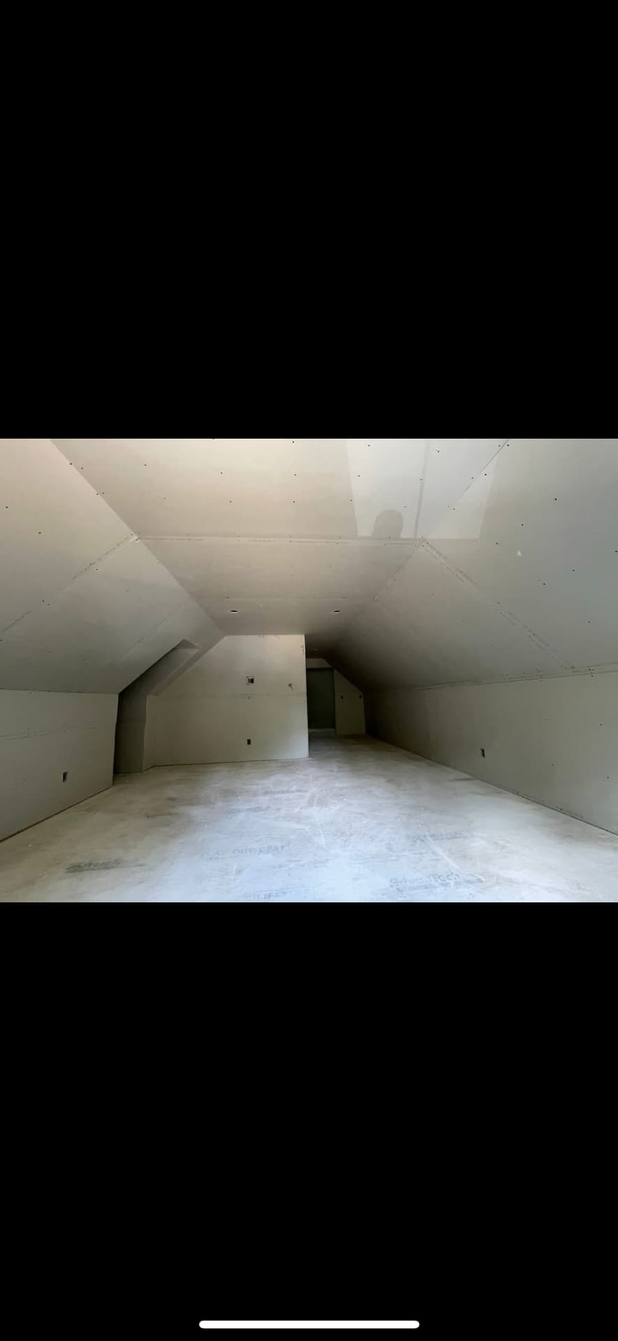 Bonus room over a garage boarded and finished