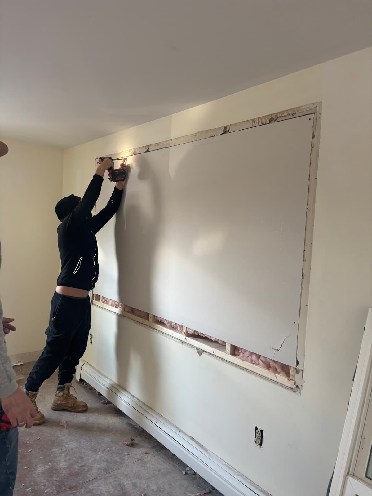 Finishing a patched section of wall