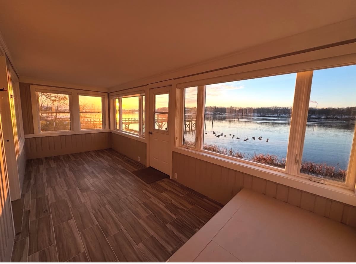 Waterfront sunroom after interior painting in Wells, ME by J&B Drywall & Paint